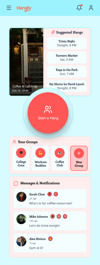 Hangly Bento dashboard