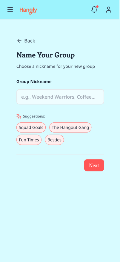 Group creation step 2