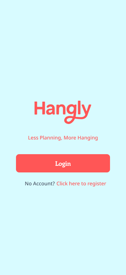Hangly welcome screen